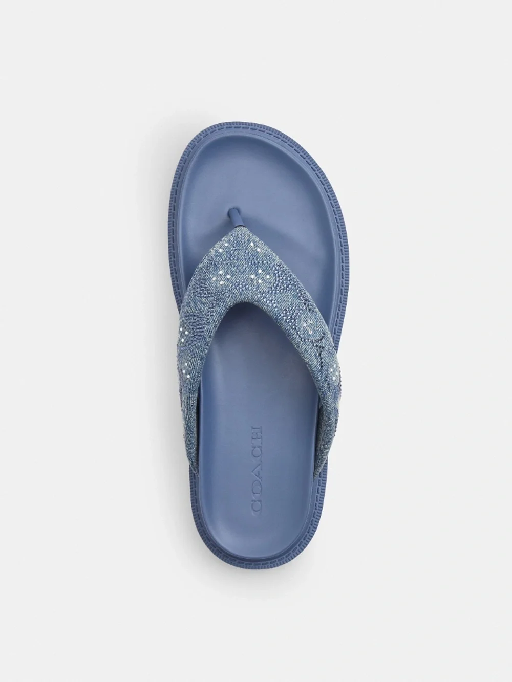 Coach Brynn Thong Sandal In Crystal Signature Denim